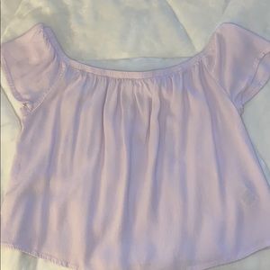 Rose pink off the shoulder top from Garage!!